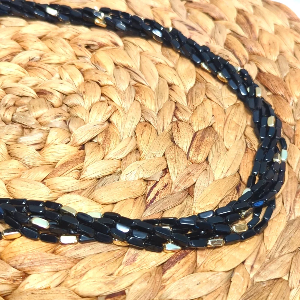 Park Lane 23 Inch Elegant Black and Gold Beaded Necklace NWT
